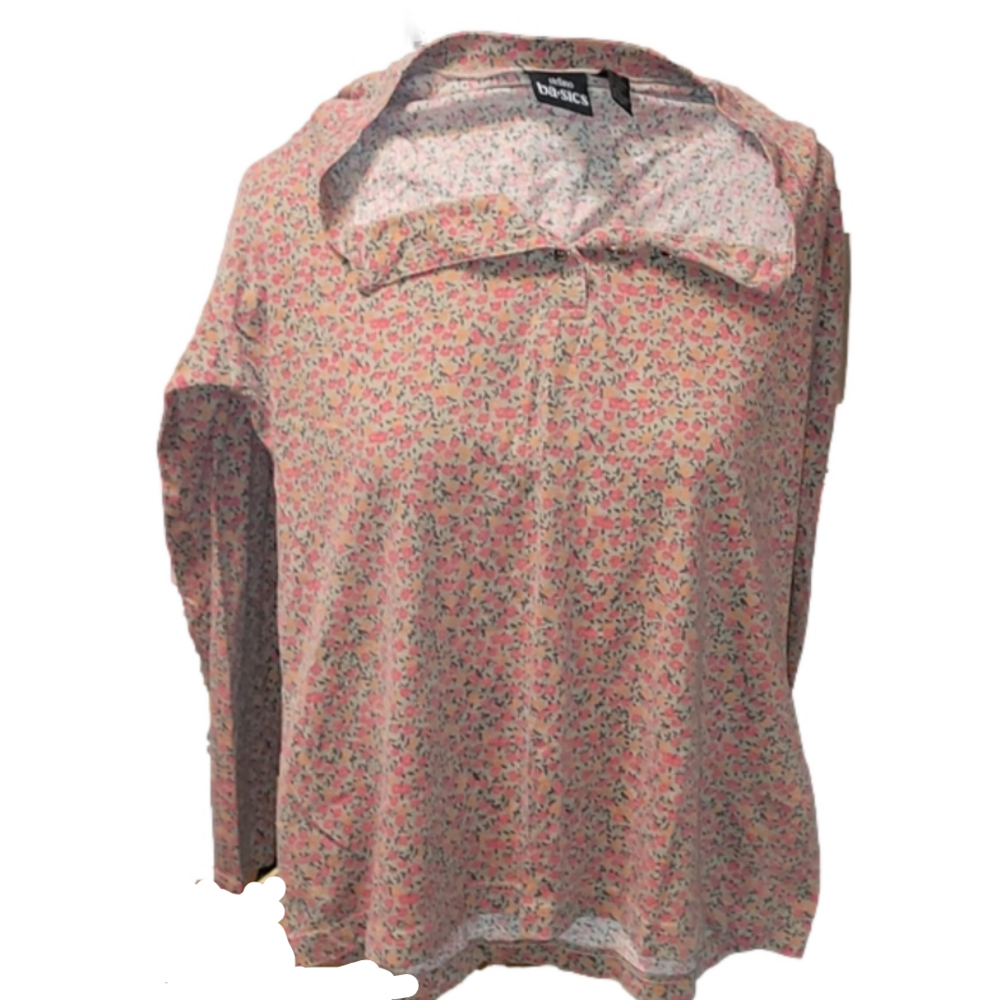 Stefano basics long sleeve floral tee, with buttons .